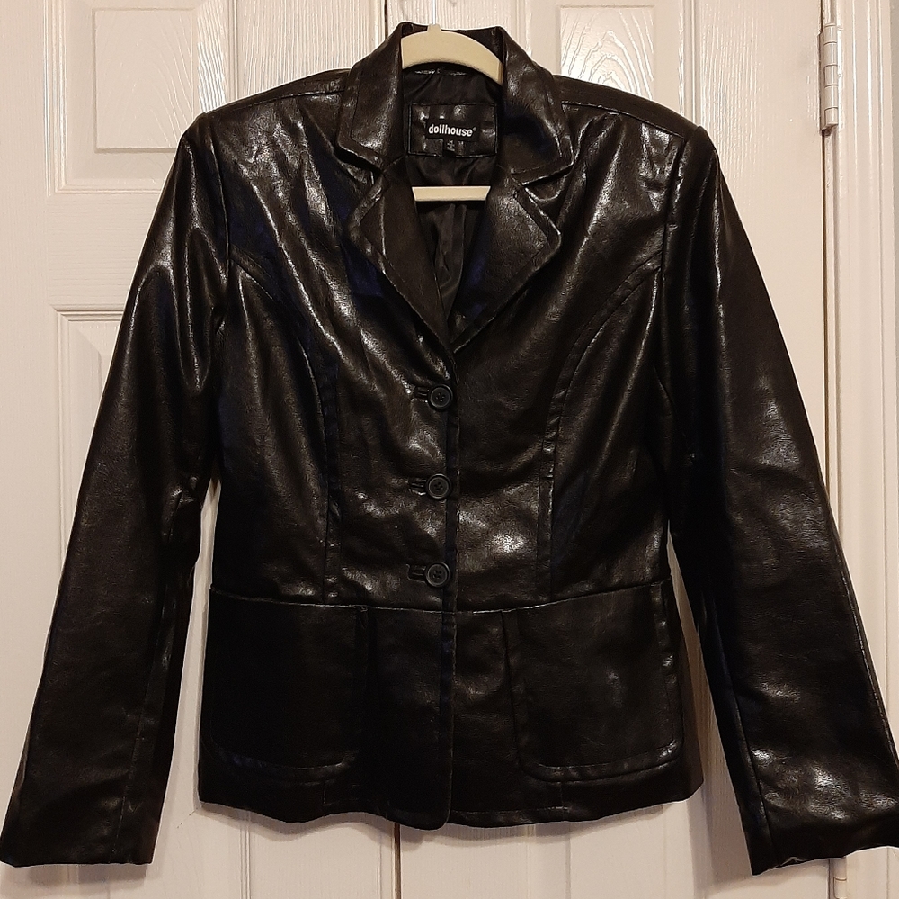 Black pleather blazer